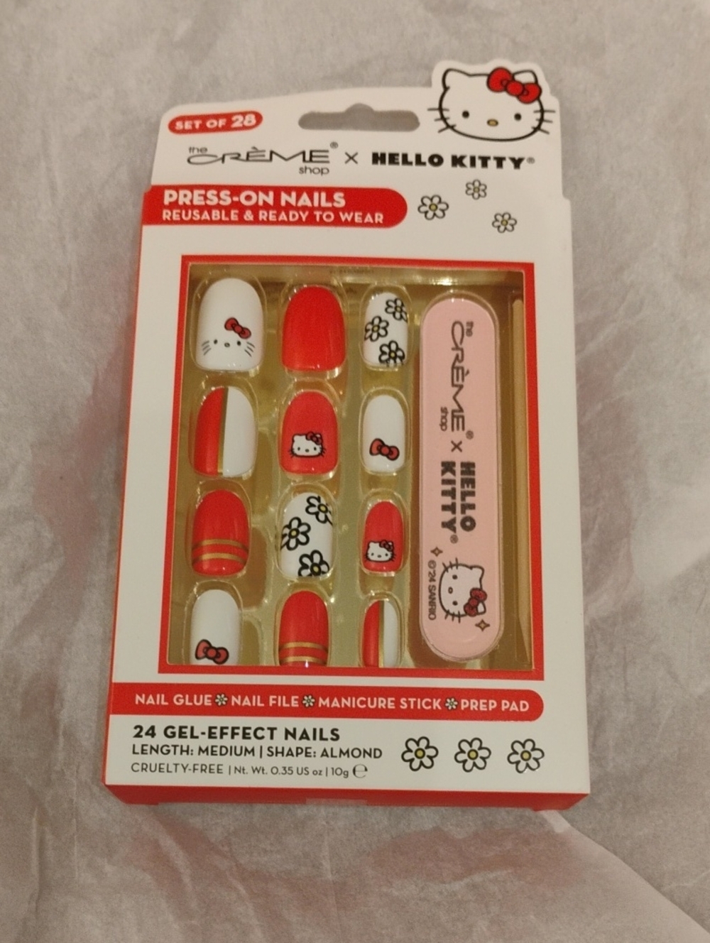 Crème Shop x Hello Kitty Red & White Gel-Effect Press-On Nails
